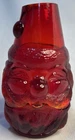 Fenton Red Glass Santa Claus Fairy Lamp Candle Holder Amberina Christmas Uranium