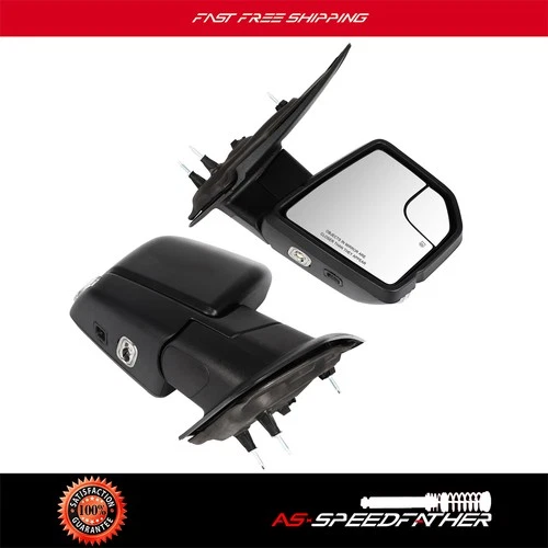 Power Heated Tow Mirror Turn Signal Puddle Light For Ford F150 2007-2014