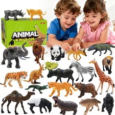 Safari Animals Figures Toys, Realistic Wild Zoo Animal Figurines, Plastic Africa