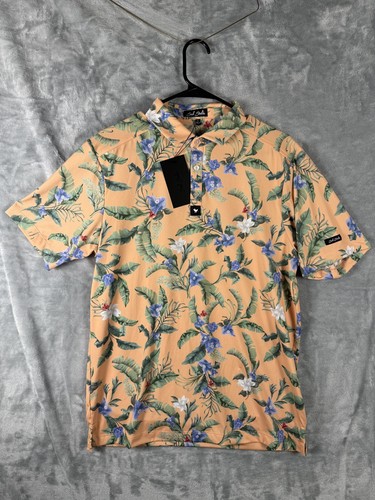 Bad Birdie Core Polo Medium Men’s Shirt Golf Flora Fiesta Short Sleeve NWT $78