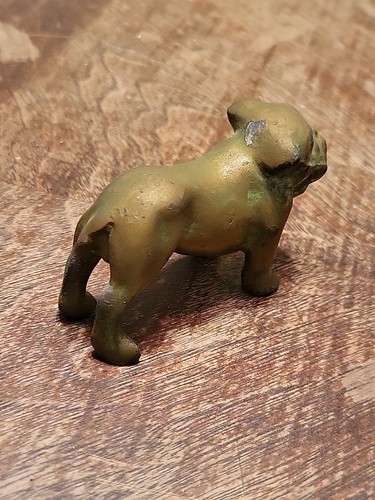 Vintage Brass Bulldog Paperweight 1.5" Tall 2.5" Long - Picture 6 of 11