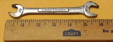 Craftsman V 44579 9/16" x 1/2" Double Open End Wrench Made In USA "V" Used Shape