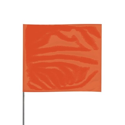 Presco 21 in. Steel Wire Staff Marking Flags [2.5 in. x 3 in. Flag]: 2 in. x 21 