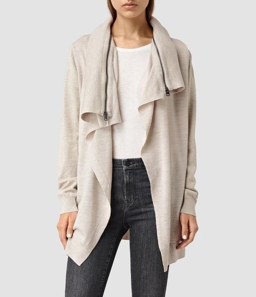 Women AllSaints Cardigan Beige M