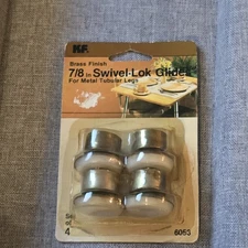 Set Of 4 Vintage SWIVEL-LOK Glides w/Brass Finish For Chairs 1970's Chair Legs