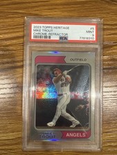 Topps 2023 Heritage Mike Trout #5 Chrome Refractor /574 PSA 9 Angels