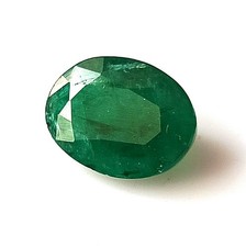 Natural Green Emerald 9X12 MM Oval Faceted Zambian Untreated Gemstone 3.90 Carat