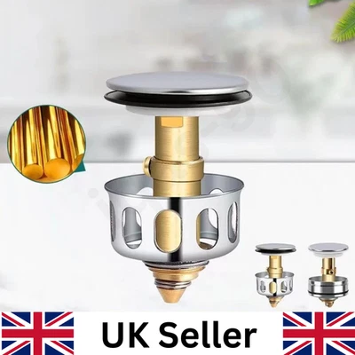 BRANDED Pop Up Abtropffläche Ablaufstopfen Badewanne Sieb Stopfen Haarfänger Bad UK