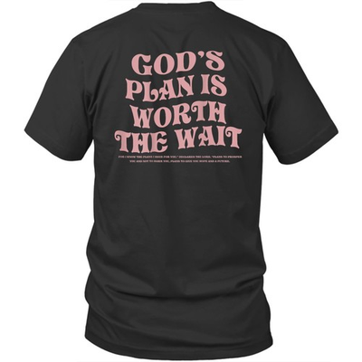 #ad #ad Printed On Back God#x27;s Plan Is Worth The Wait Christian Unisex Shirt Gift $17.82