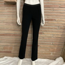 Donna Karan Stretch Wool Blend Black Pants Raw Edge Seam Accent US Size 4