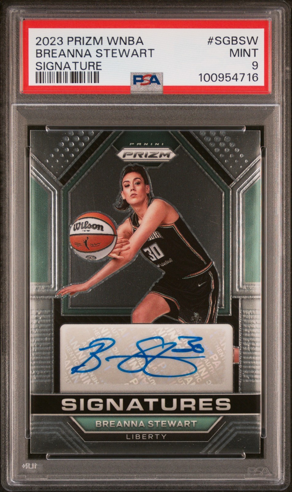 2023 Panini Prizm WNBA Breanna Stewart SIGNATURE Auto PSA 9 MINT Liberty