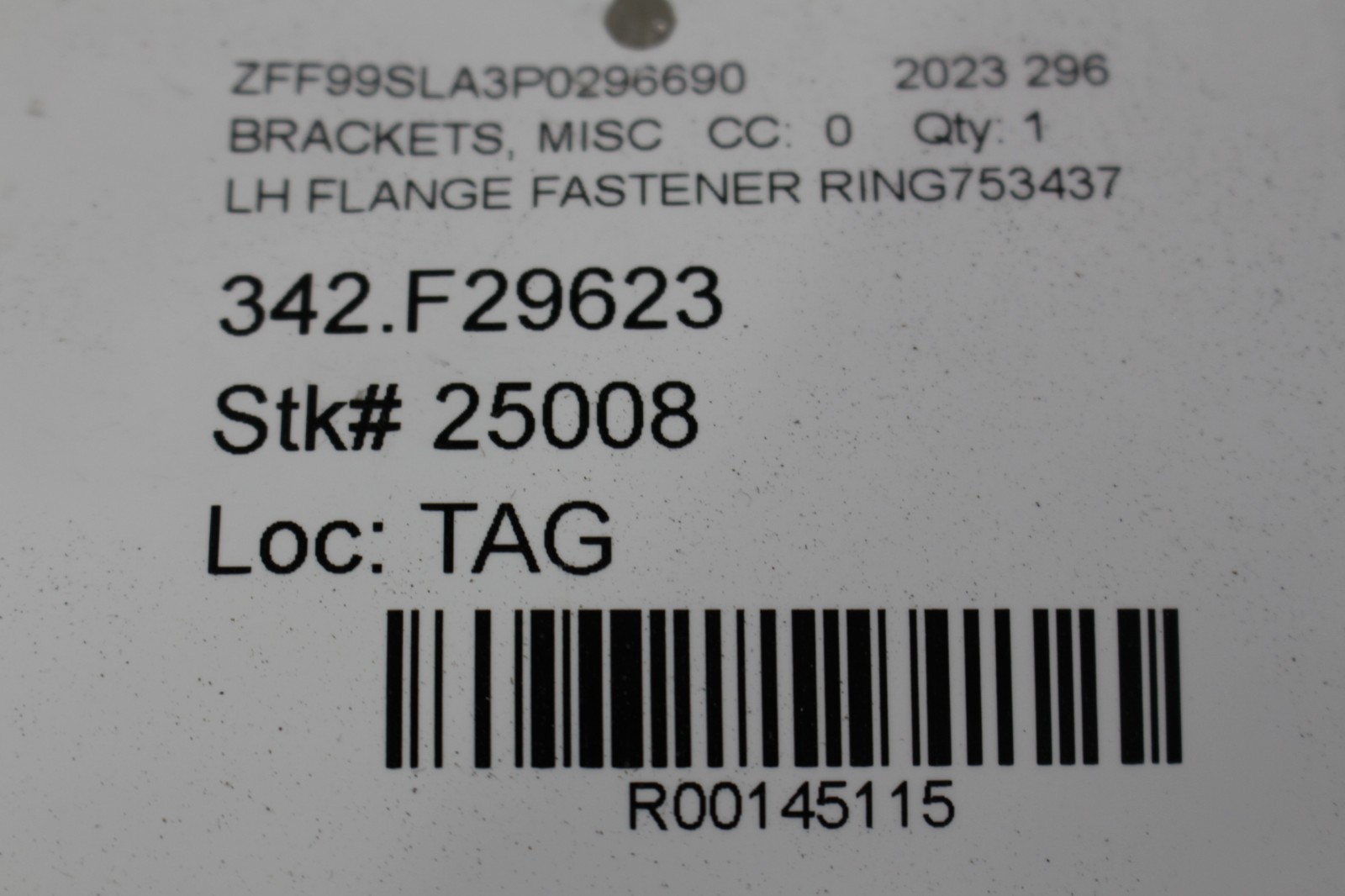 Ferrari 296 GTB, Fuel Pump Locking Ring, Used, P/N 753437