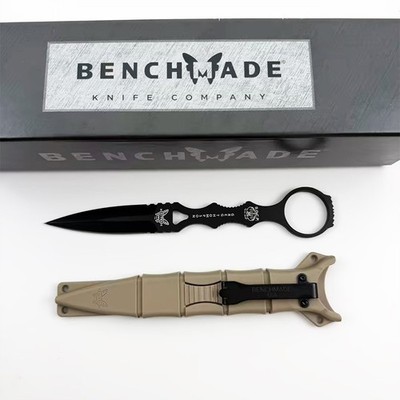 New Benchmade SOCP Dagger 176BK Black/Brown Sheath Fixed Stainless Knife 440C