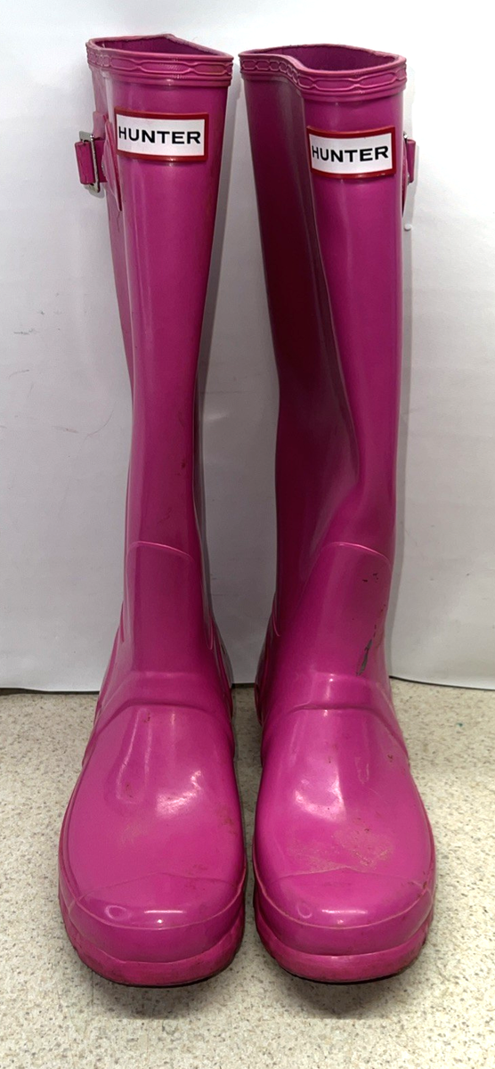 RARE!! Hunter Original Tall Gloss Light Pink Rain Boots W23616