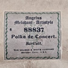 Angelus Melodant Artistyle Player Piano Roll 88837 Polka De Concert. Wilcox