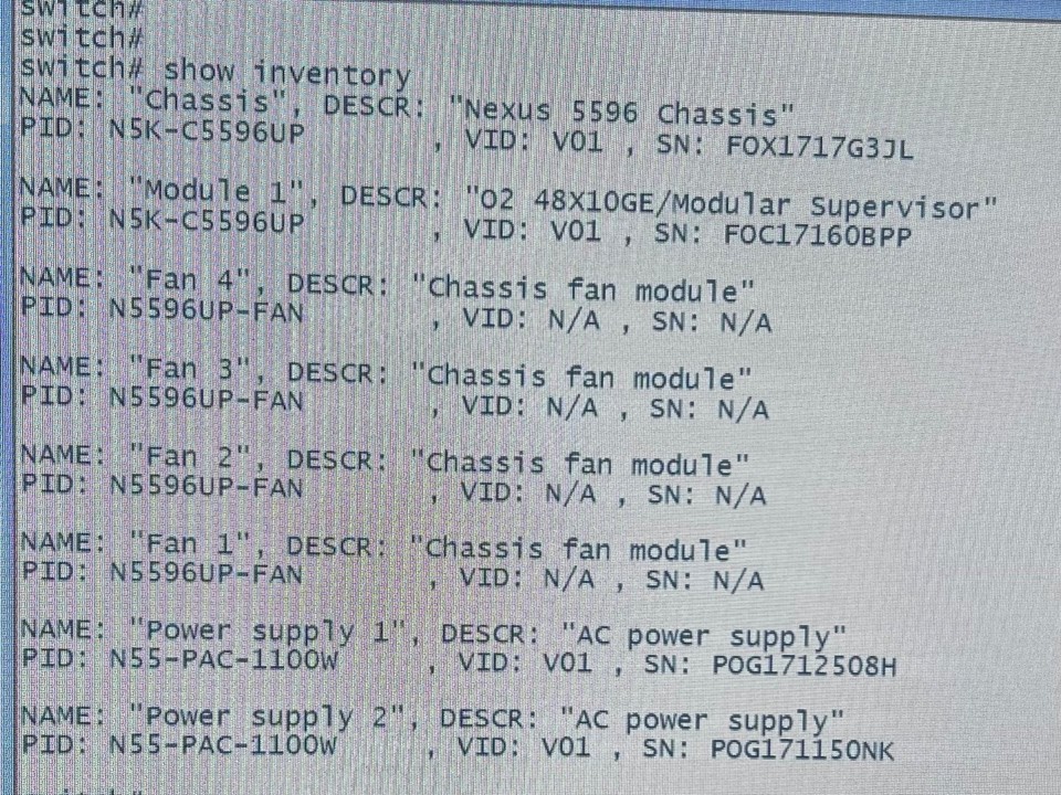 Cisco Nexus 5596UP 48 Port 10Gbps FC SFP+ Switch N5K-C5596UP V01 Dual ...