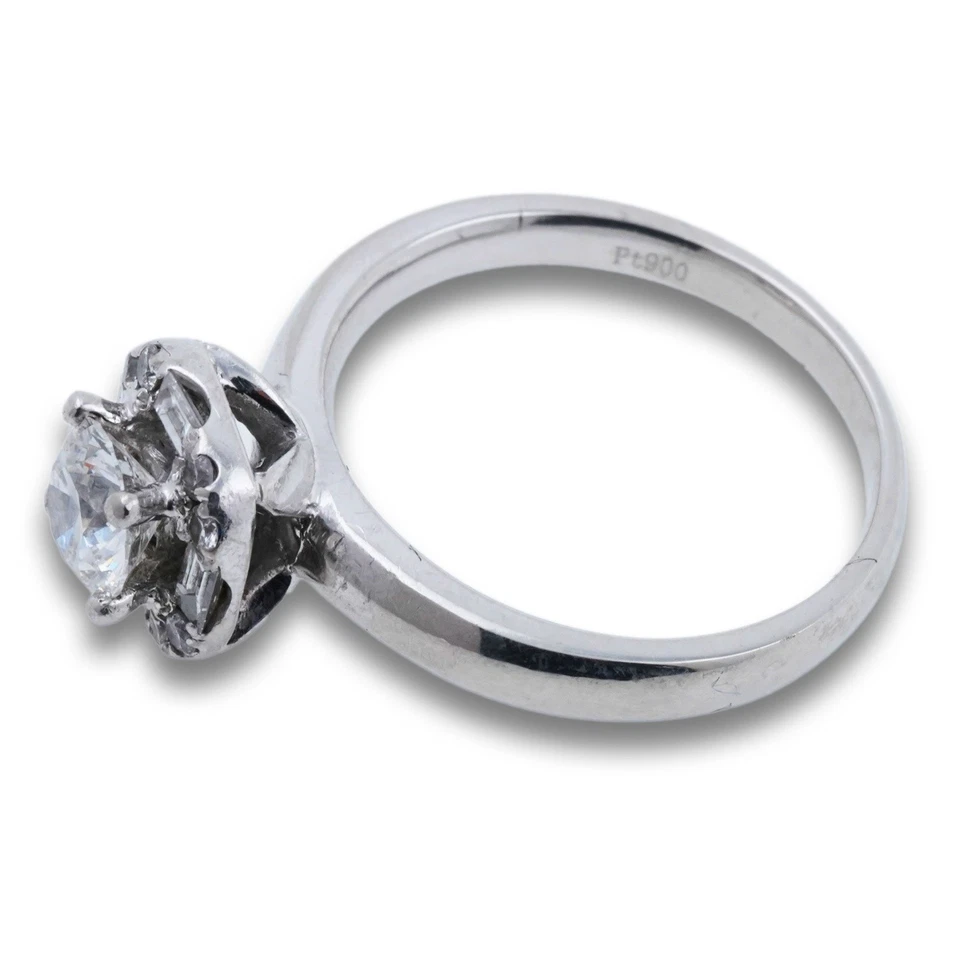 Ring Diamant 900 Platin Brillant Baguette Damen Platinschmuck Wert 4900,- - Bild 3 von 4