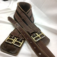 Australian Saddle Girth Cinch - Double Buckle - Brown - 36" w/ Overgirth Strap