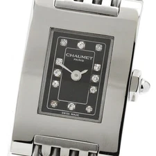 Chaumet Style rectangle 12P diamond black Dial Quartz Ladies Watch_903383