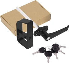 Shed Door Latch L-Handle Lock Kit with 5 Keys, BTEOBFY 5-1/2" Stem Storage Barn 