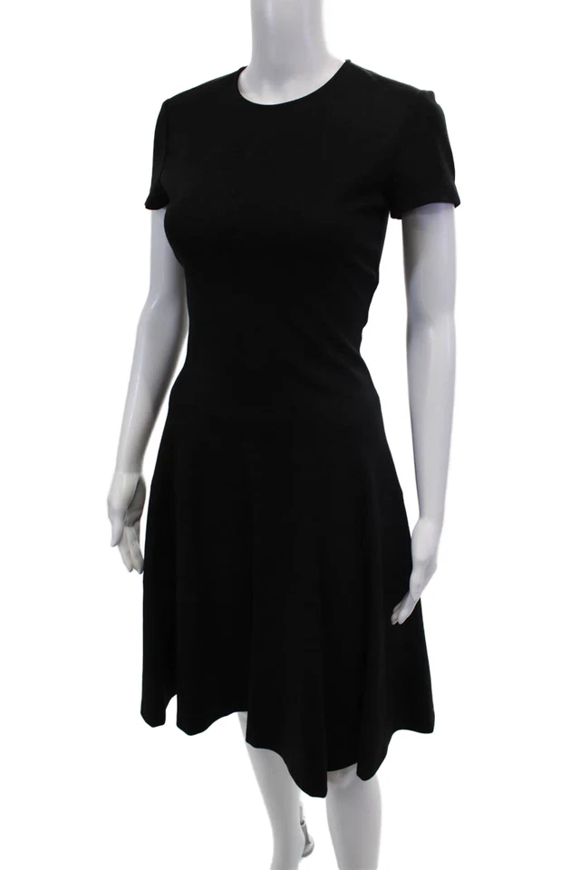 Платье женское Magaschoni Collection на молнии короткий рукав черное размер 0 - Изображение 2 из 4