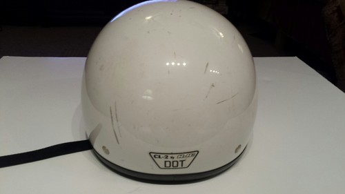 Vintage Early White Motorcycle Helmet with HJC Visor face mask - Picture 4 of 9