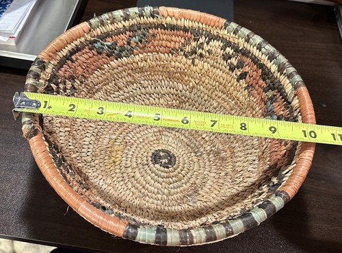 Vintage Handmade Woven Bowl Wicker Grass Woven Africa Swaziland 11” - Bild 8 von 9
