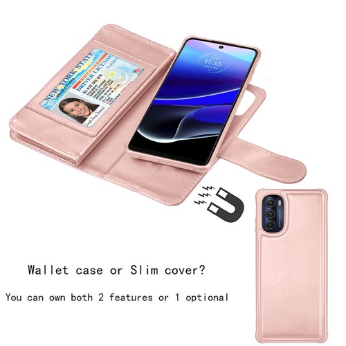 Funda billetera de cuero con soporte para Motorola Moto G Power/G puro/G lápiz óptico/G 5G 2022 - Imagen 19 de 51