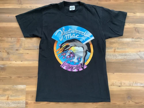 Fleetwood Mac Penguin tour concert promo shirt 1990s vintage concert t-shirt, vintage, size L, single stitch, B+ condition