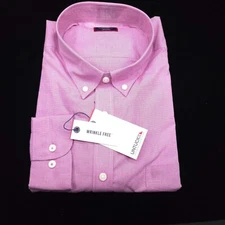 UNTUCKit MENS BUTTON DRESS SHIRT -L- PINK PURPLE WHITE CHECK -REGULAR- PINPOINT