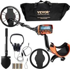 VEVOR Metal Detector Kit, Waterproof 10  Search Coil with LCD,Adjustable 41  -52  