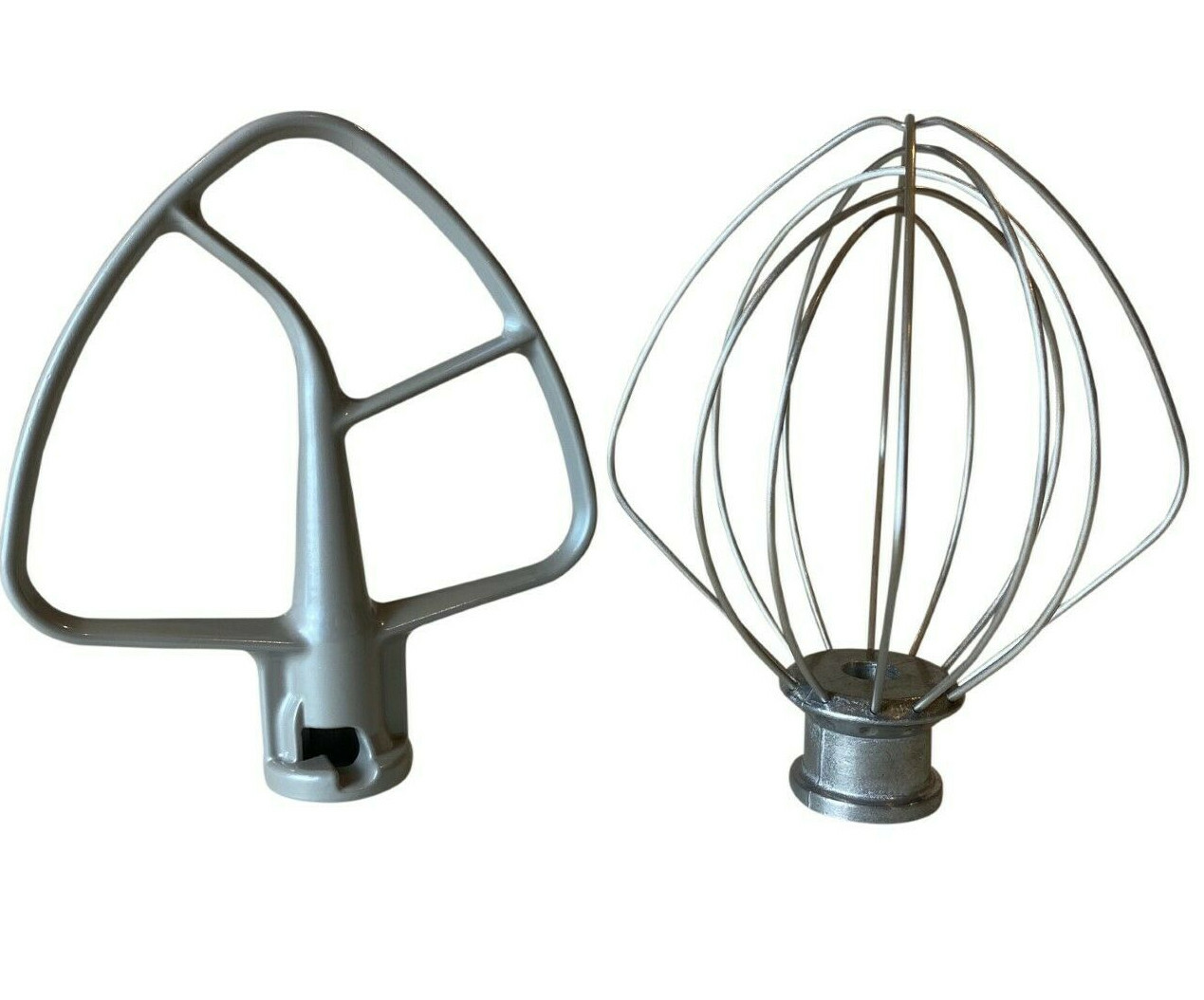 Kitchenaid Grey Coated Flat Beater And Wire Whisk (15.5CM) Fits 4.5QT Artisan