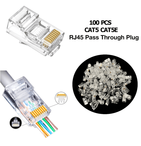 110 Pcs CAT6 RJ45 for Ethernet Cables For Cat6/Cat5/Cat5e Pass Through Modular - Picture 3 of 12