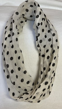 INFINITY SCARF CREAM AND BLACK POLKA DOT NEW