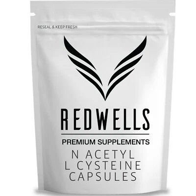 NAC Capsules REDWELLS 800mg N Acetyl L Cysteine No Fillers GMO Free - Premium
