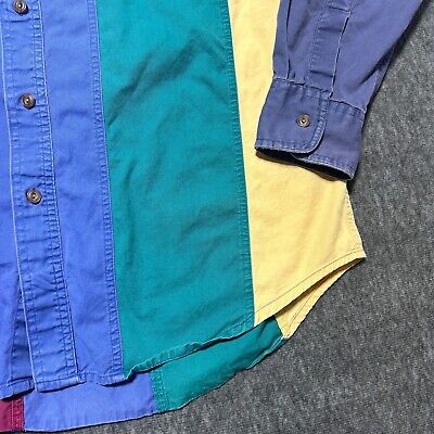CHAPS Ralph Lauren Vintage Mens Shirt L Color Blocked 80s CHAPS Ralph Lauren Vintage Mens Shirt L Color Blocked 80s