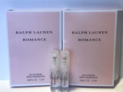 2 X ALPH LAUREN Romance Eau De PARFUM Sample Spray Vial 0.04 oz/1.2ml each
