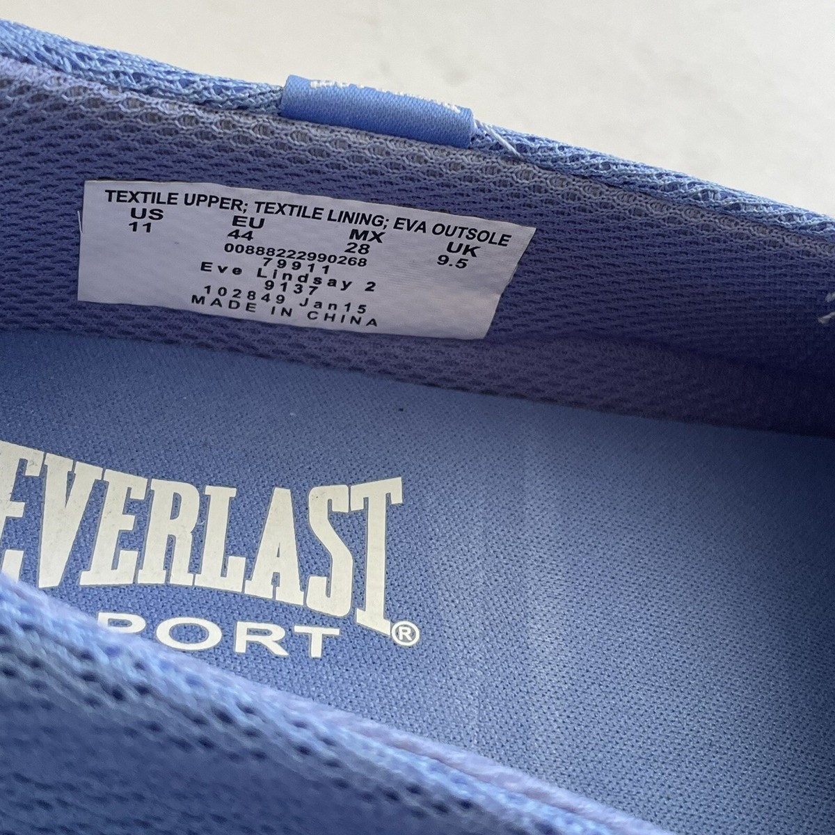 Everlast Sport Andi Womens 11M Blue Mesh Comfort Slip on