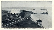 Gesch&uuml;tzsalut Fort Monroe bei Vorbeifahrt der US-Yacht "Mayflower"  von 1908