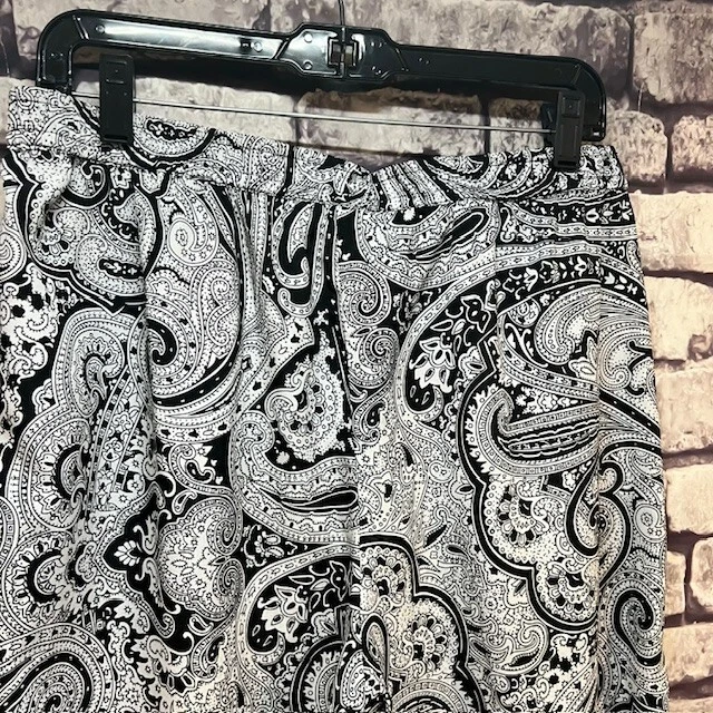 Pantaloni pull on bianchi e neri Michael Kors taglia 10 100% poliestere