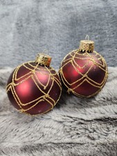 Christmas Ornaments Baubles Red Gold Glitter Decorative Shatterproof Balls