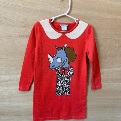 Little Marc Jacobs Long Sleeve Red knit dress