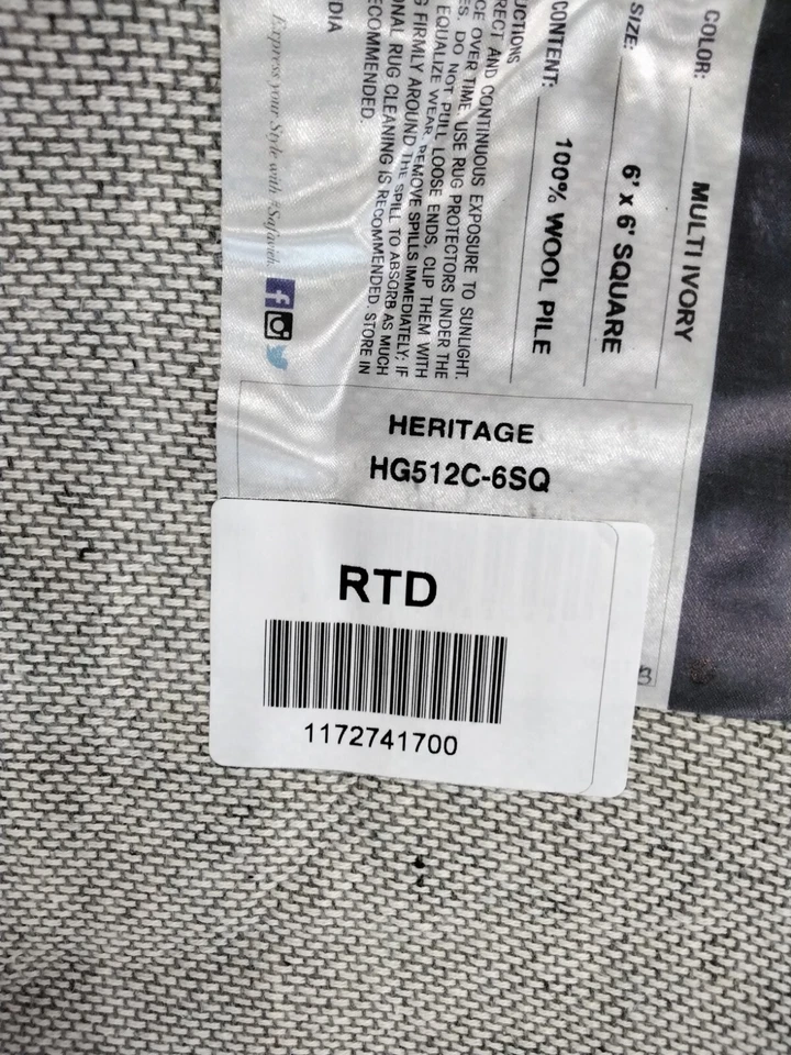 MULTI / IVORY 6' X 6' Square Cut on Rug, Reduced Price 1172741700 HG512C-6SQ - Image 4 of 4