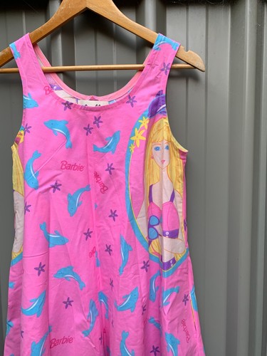 Womens Upcycled Handmade Barbie Pink Jumper Summer Midi Dress Size 10-12 - Picture 2 of 4