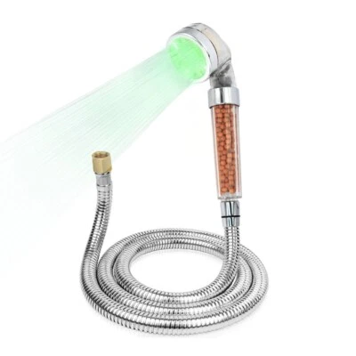 S SOCILA LED Sprayer Head Color Changing for Shampoo bowl With Hose 1/2” To 1/4” Nut