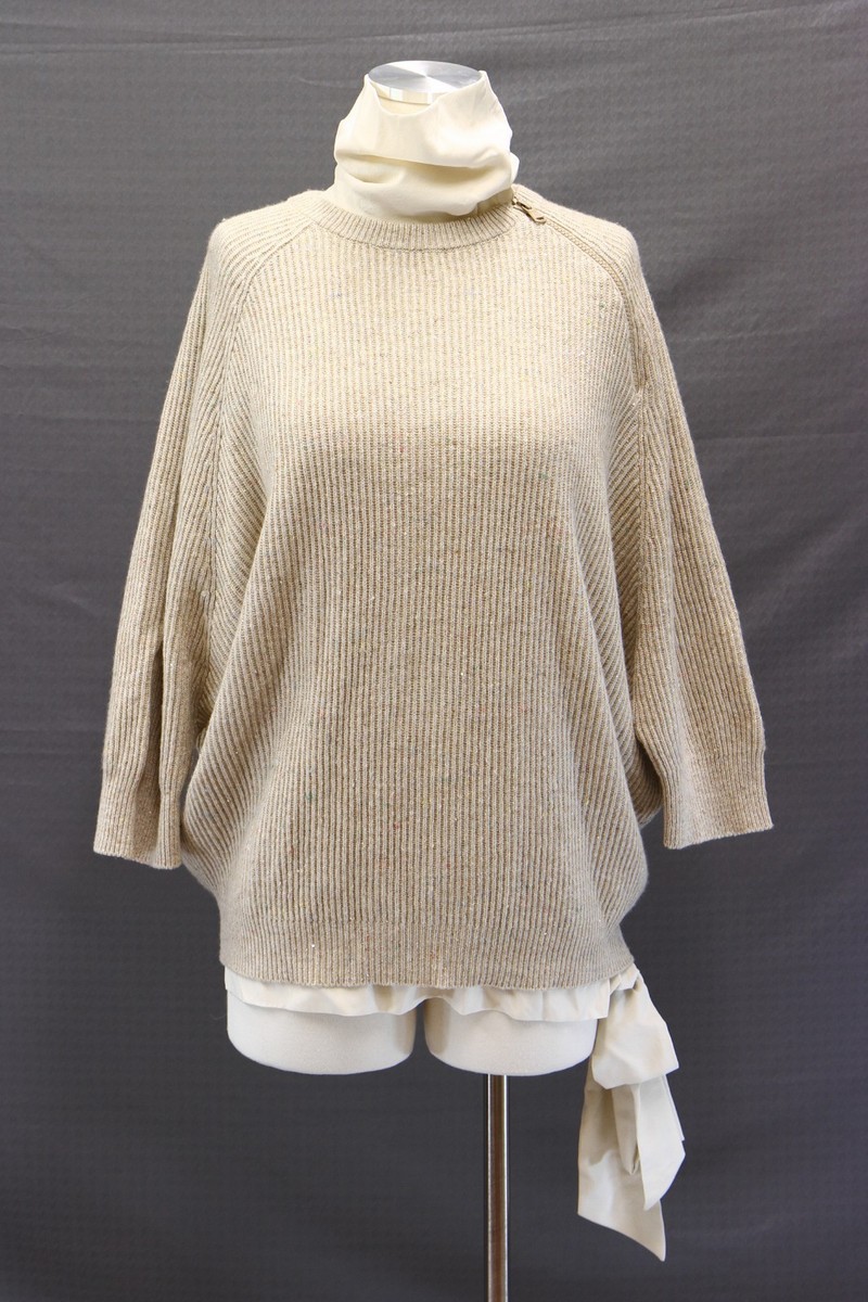 【関税&送料込】Brunello Cucinelli Sequinned Cashmere Silk B NWT$4295 Brunello Cucinelli Cashmere-Silk Sequin Zip Shell