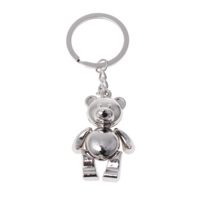 Metal Movable Bear Keychain 3D Animal Kering Women Car Handbag Charm Accessory