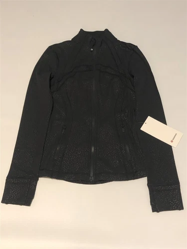 NEW LULULEMON Define Jacket Nulu 4 8 Leopard Daisy Emboss Black