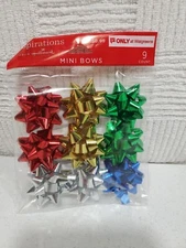 Hallmark Inspirations Mini Bows, 9 Count Cute CHRISTMAS Presents New Multicolor 