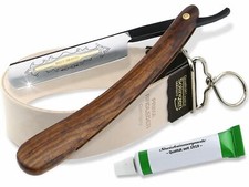 Schleif Paste Solingen Rasiermesser im Set Goldätzung 5/8 Zoll und Streichriemen